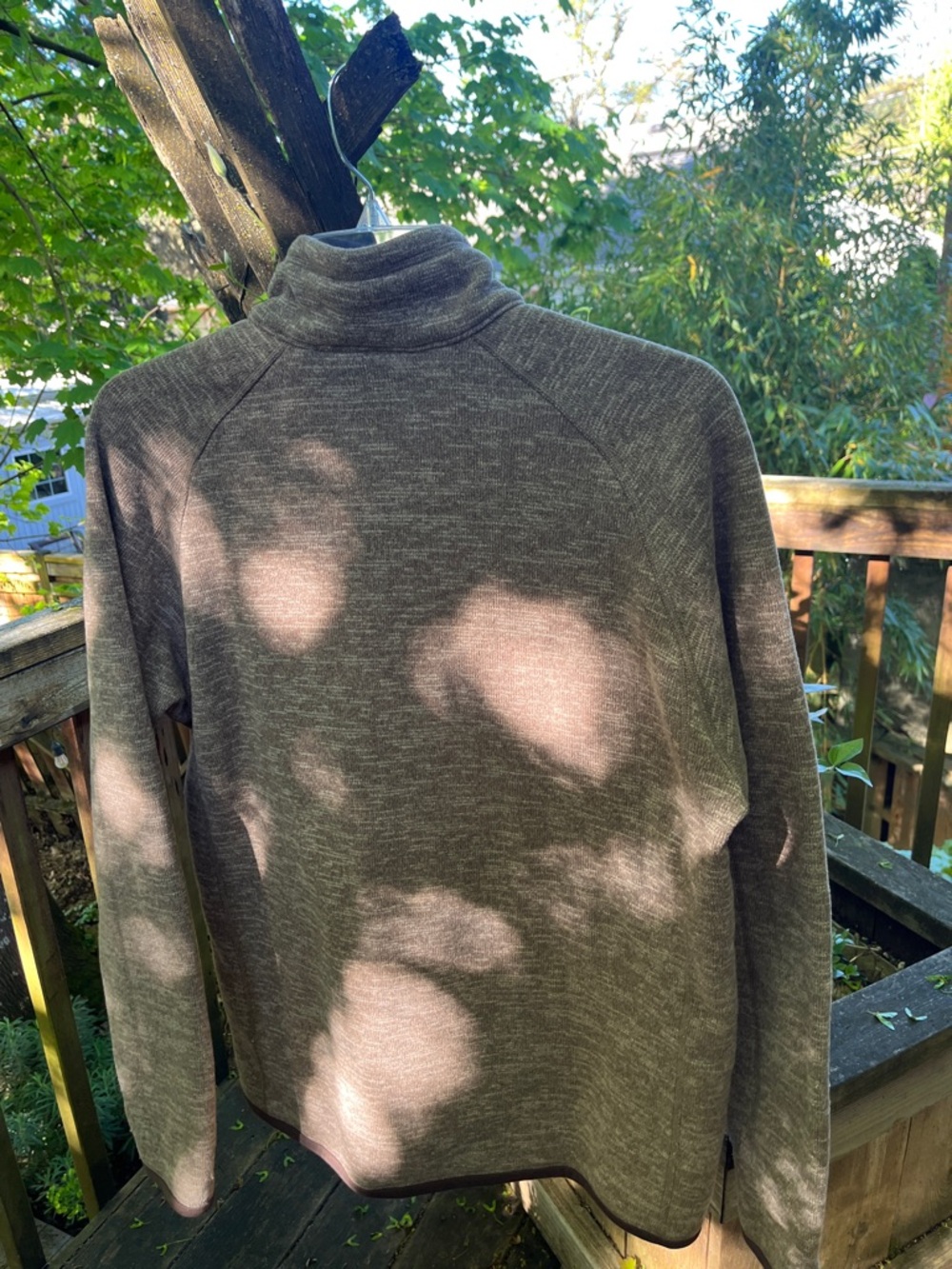 Patagonia Heathered brown/white mens size L Quarter-Zip Fleece Pullover - Picture 4 of 11